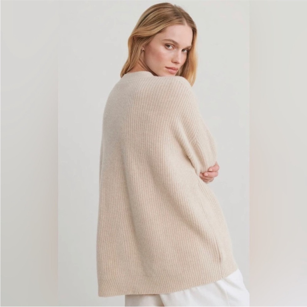 Jenni Kayne 100% Mongolian cashmere cocoon cardigan oatmeal S NWOT - Picture 4 of 11